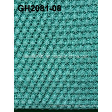 Gh2081 Amarelo Poliéster Material Círculo Rould Forma Corded Lace Tela